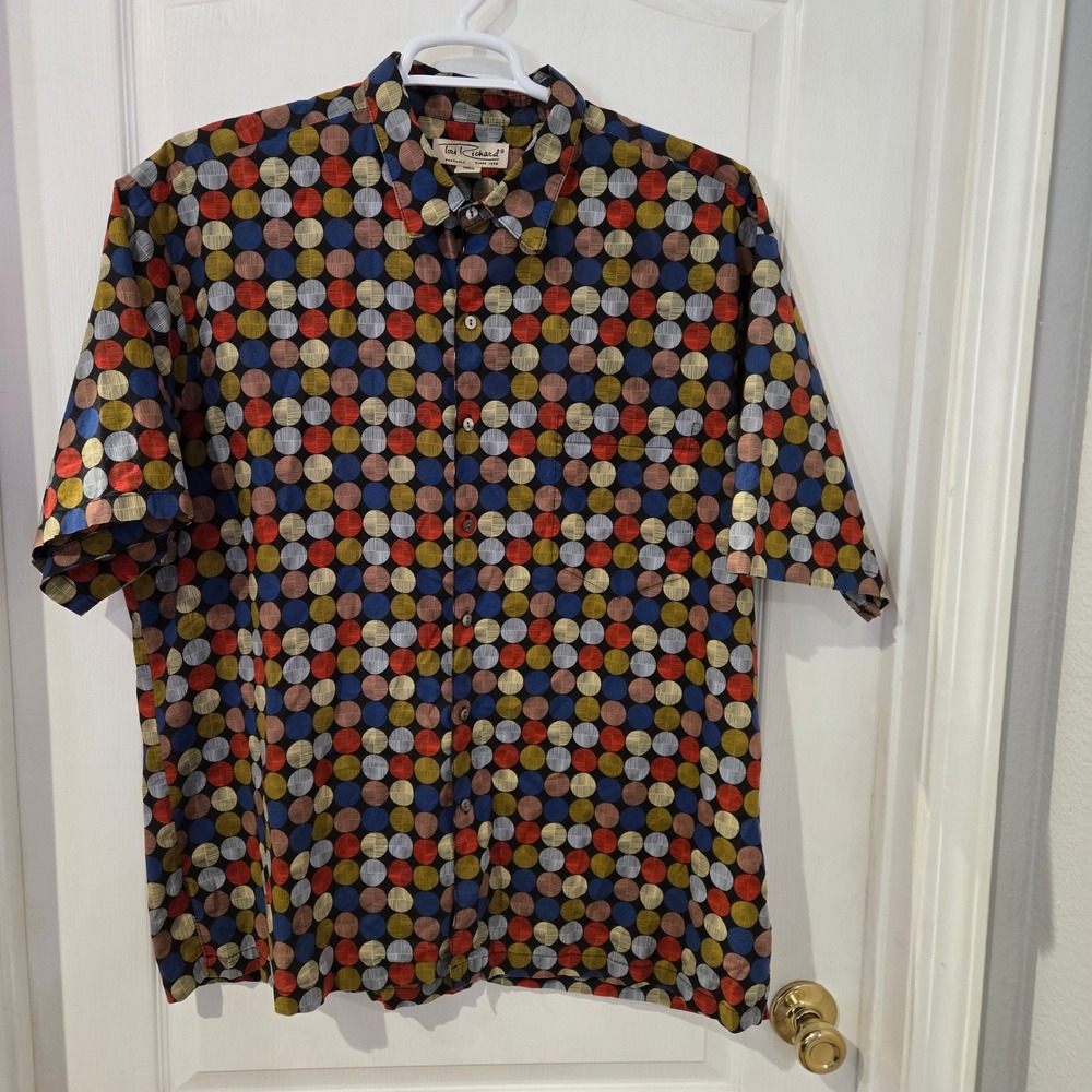 Tori Richard Button Down Mens 2XL Multicolor Hawaii Cotton Lawn Circle Print